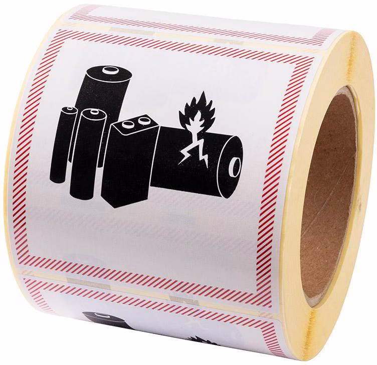 Etiketten Maße 100x100mm Papier Lithium-Ionen-/Metall-Batterie