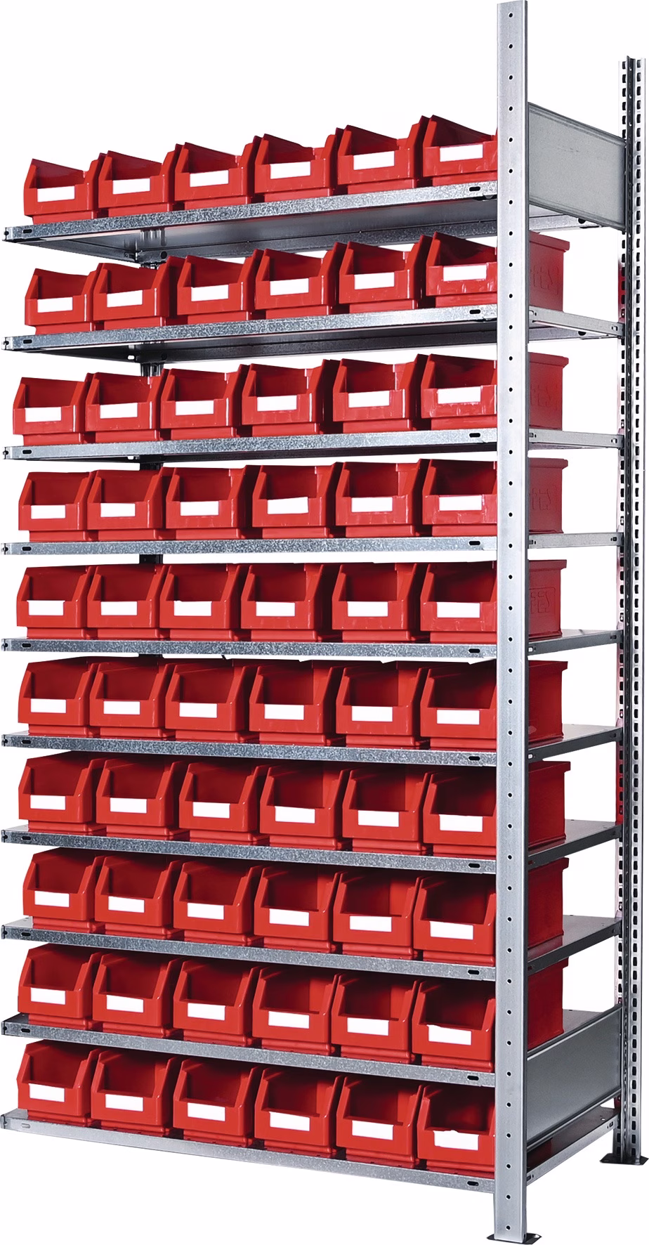 Steckregal H2000xB1000xT300mm Anbauregal 10 Stahl-Bd.60xGr.5 rot