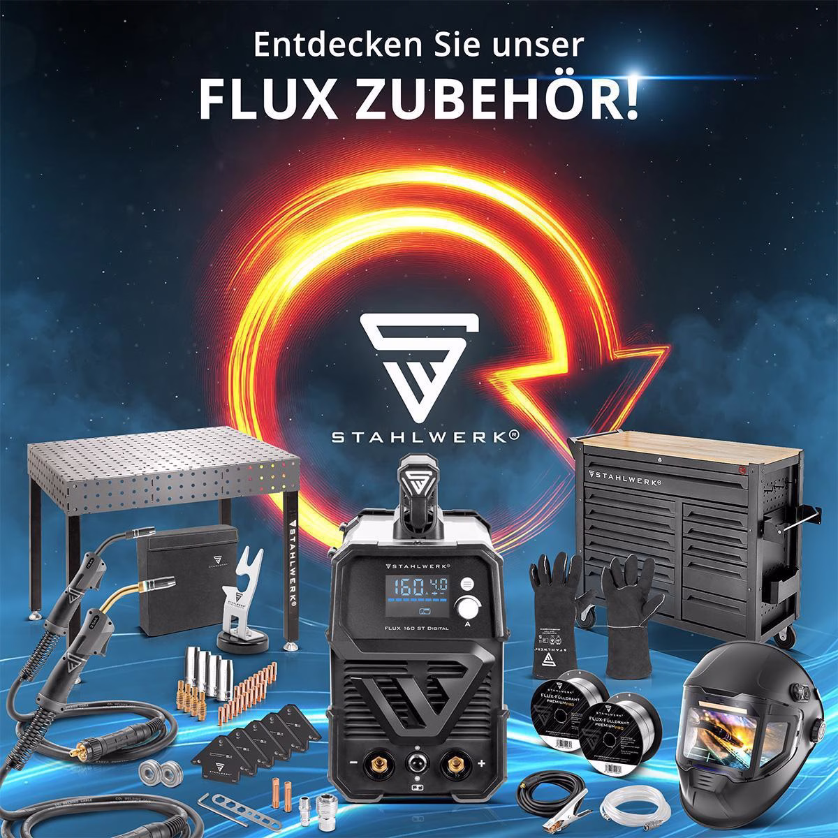Fülldrahtschweißgerät FLUX 160 ST Digital m.Zub.20-160 A gasg