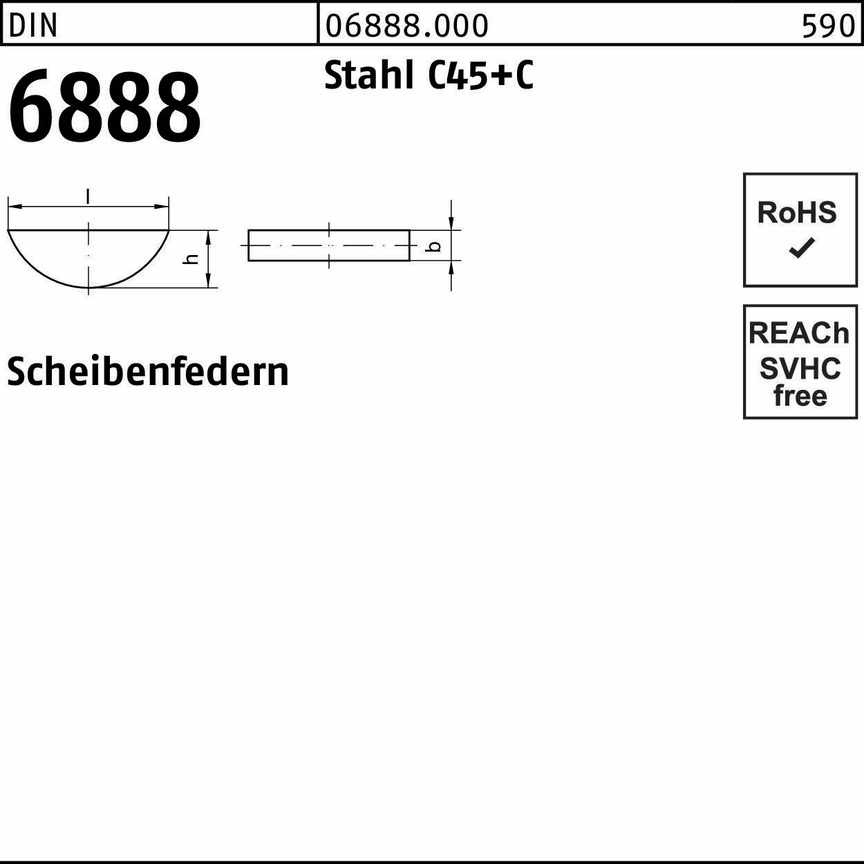 Scheibefeder DIN 6888 Stahl C45+C