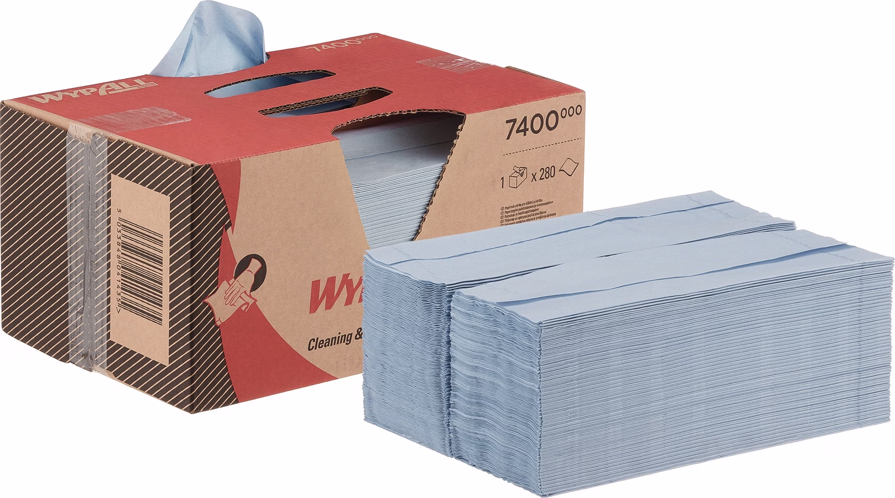 Putztuch WYPALL® L20 7400 L.ca.420 mmxB.ca.330mm blau 2-lag