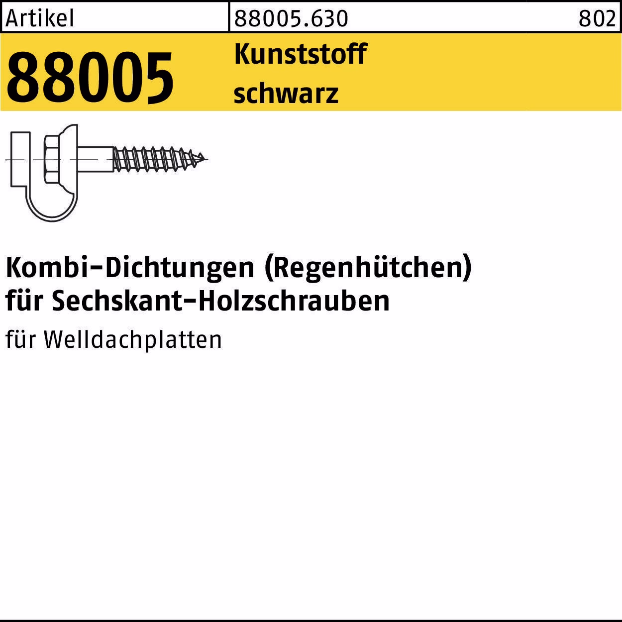 Dichtung R 88005 f.Sechskantschr. KD Ku. sw 100 Stück