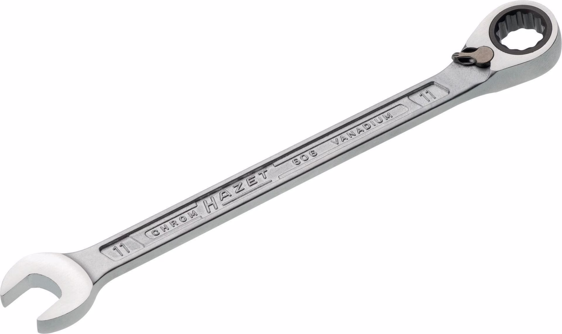 Maulringratschenschlüssel 606 SW 11mm L.168,6mm umschaltbar,Rings.15Grad