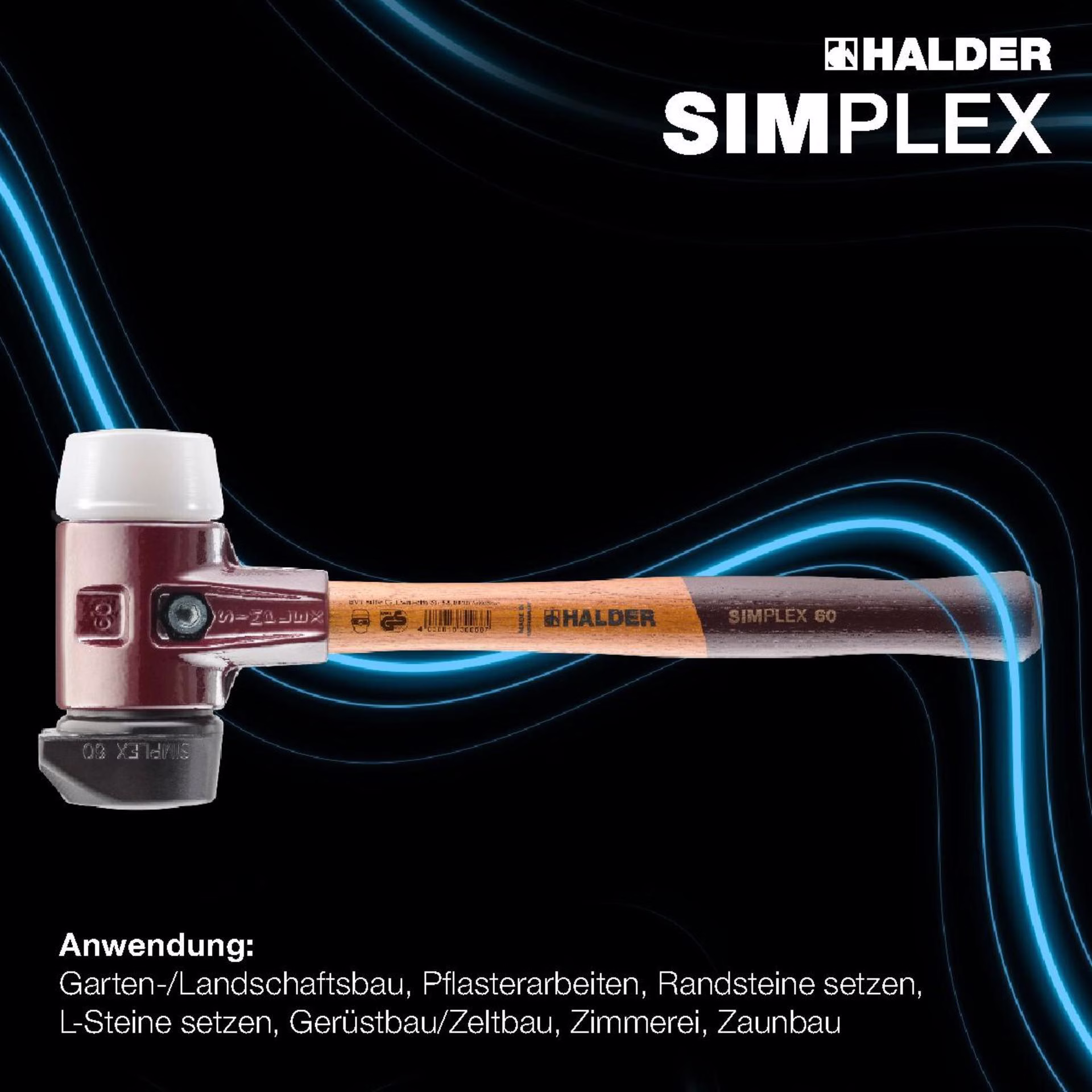 Schonhammer Starterkit SIMPLEX L.160mm Kopf-D.60mm HO m.Flaschenöffner,2 Eins.