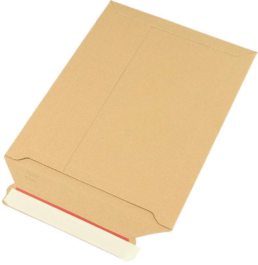 Versandtasche Maße 240x315mm A4 Gewicht 500g/qm Vollpappe braun SK