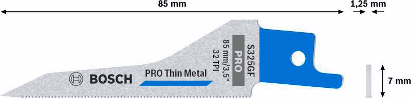 Säbelsägeblatt PRO Thin Metal S325GF L.85mm B.7mm TPI 32 0,8mm 5 St./Karte