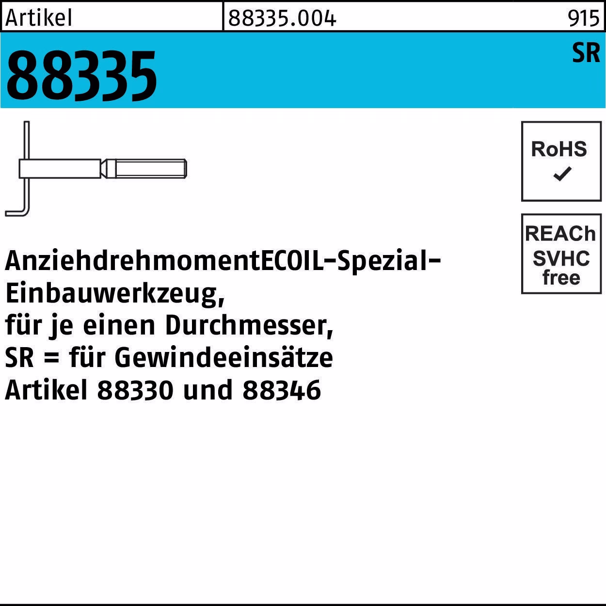 Einbauwerkzeug R 88335 f.SR M20 Stahl 1 Stück