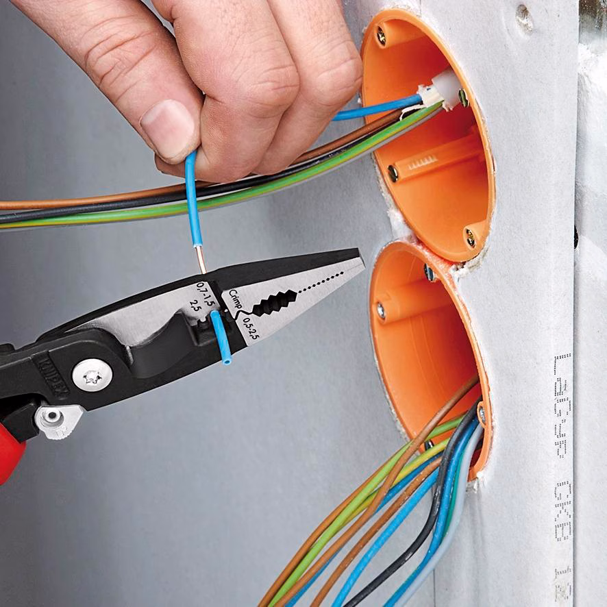 Elektroinstallationszange L.200mm pol.Comfort-Griff m.Öffnungsf