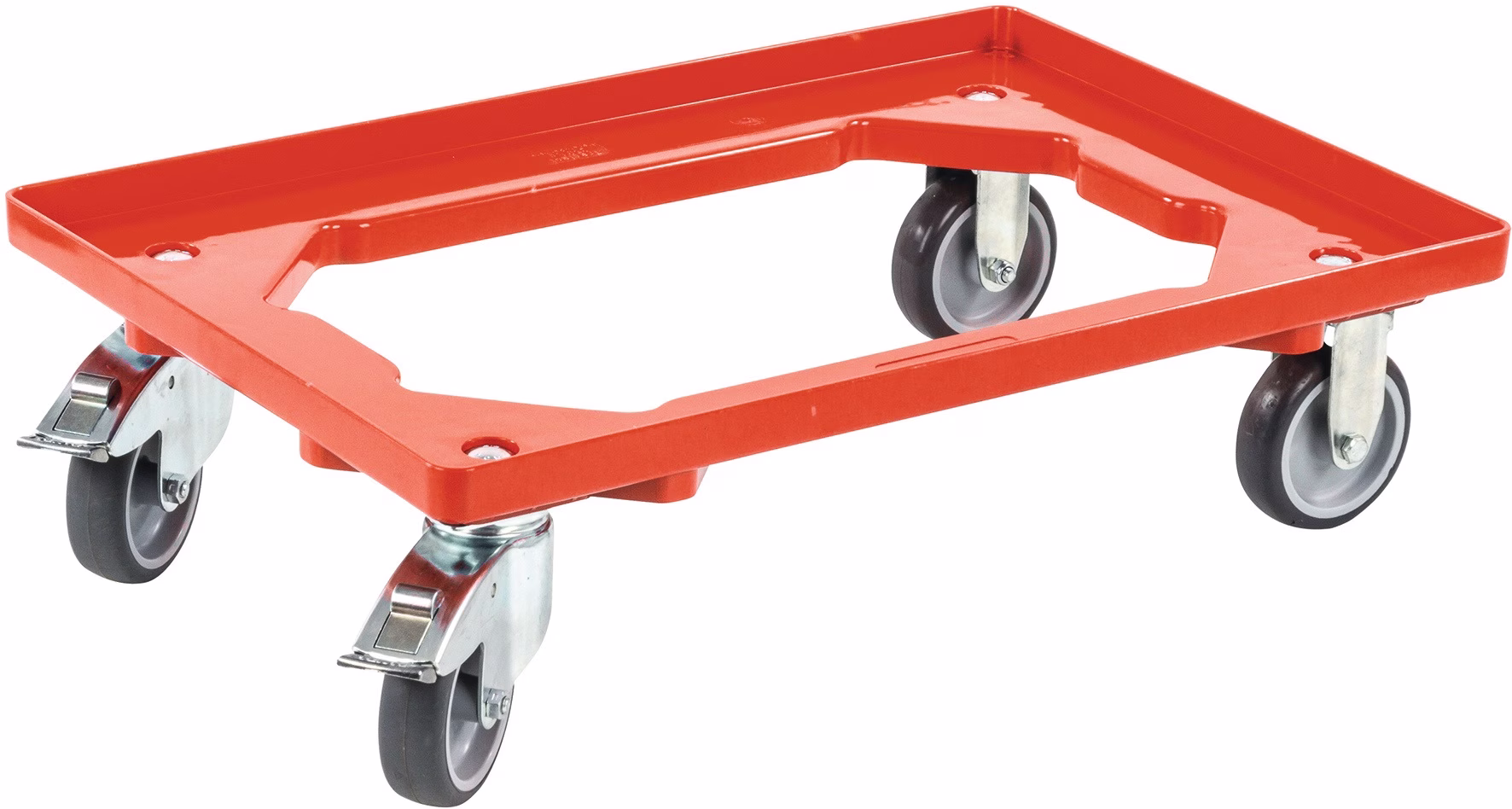 Kistenroller Trgf.250kg Gummi-Bereifung L600xB400mm Ku.rot
