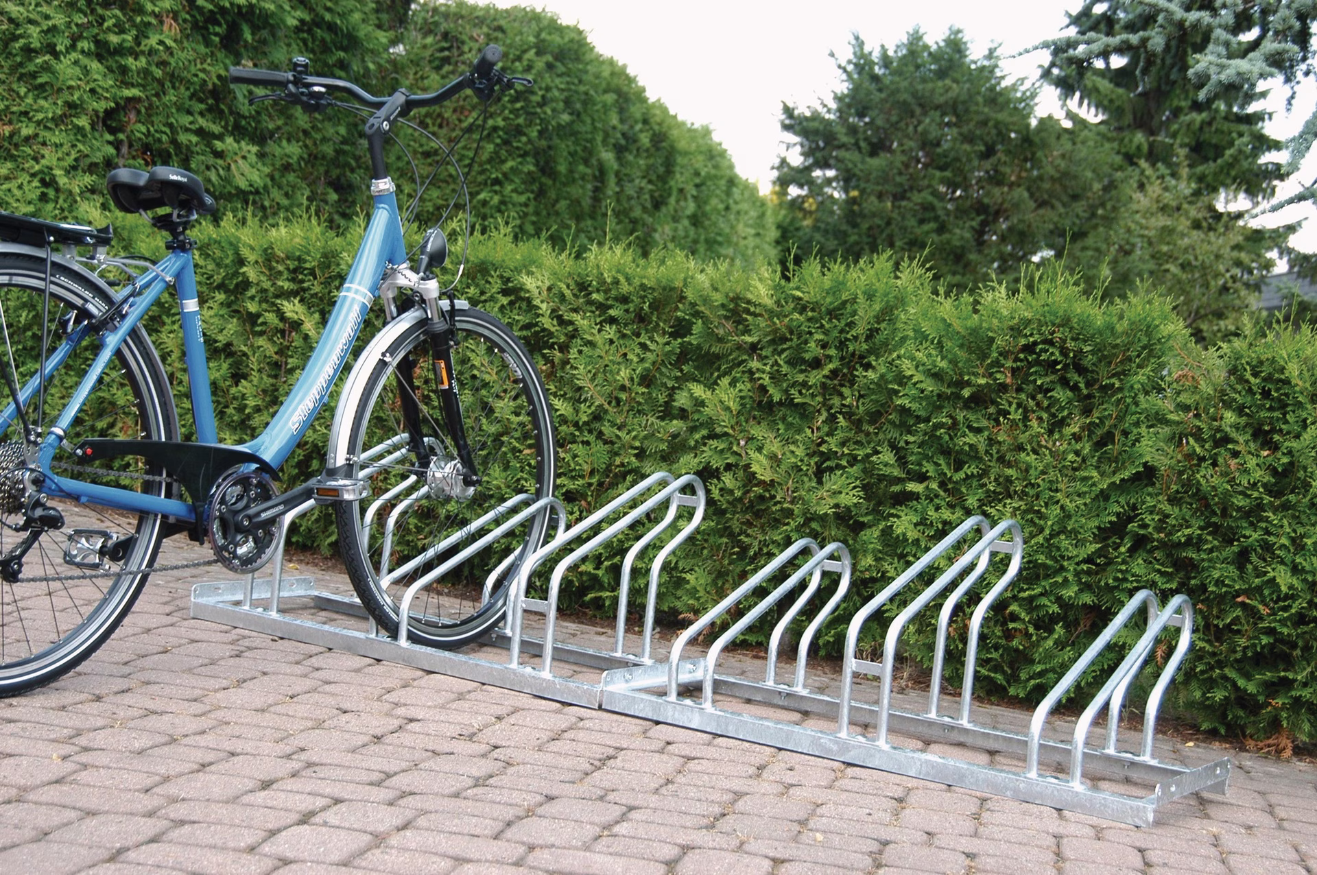 Fahrradbügelparker verz.Anz.Radstände z.Schr.zerlegt