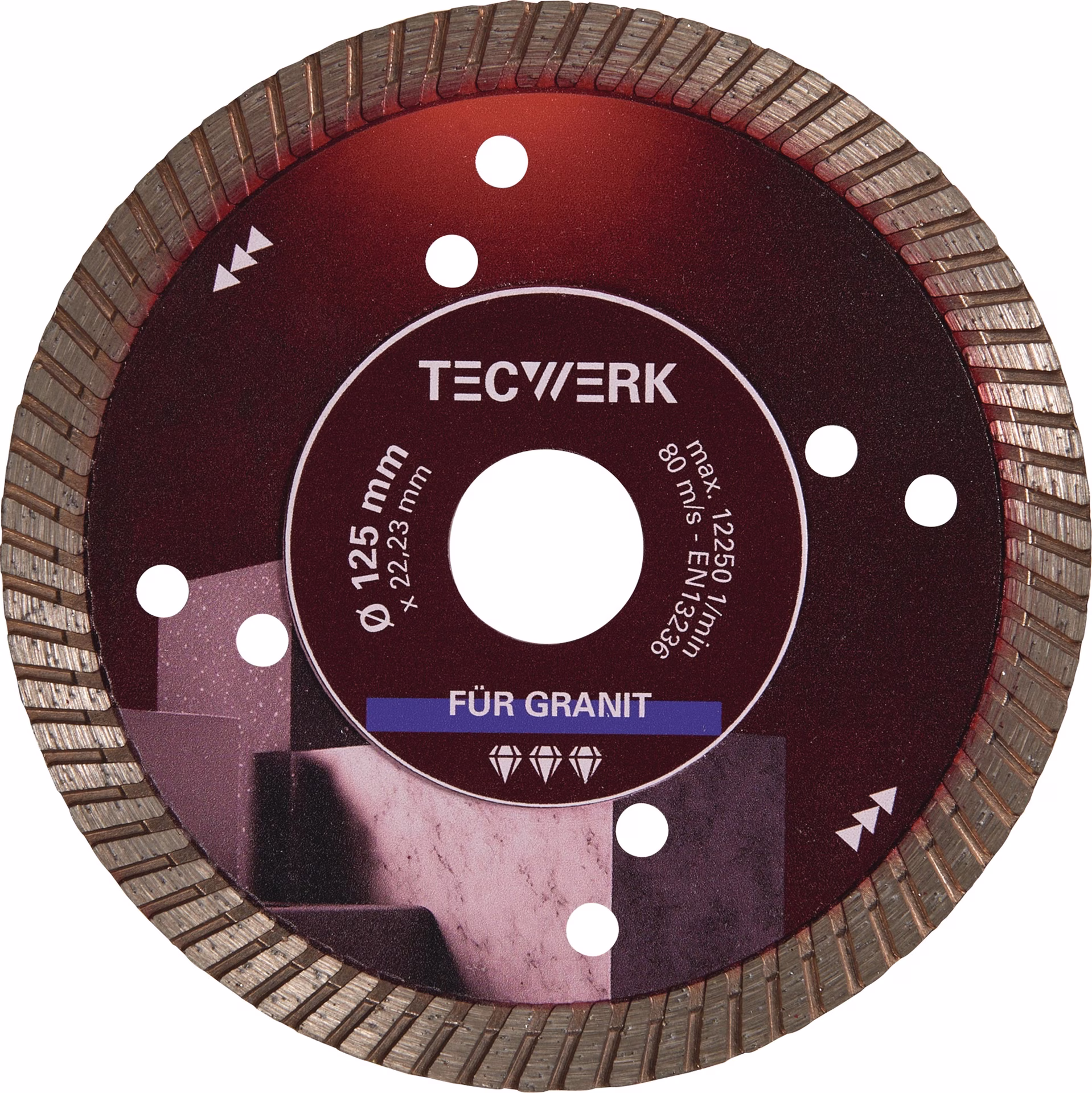 Diamanttrennscheibe GRANIT PRO Segmenthöhe 10 mm TECWERK