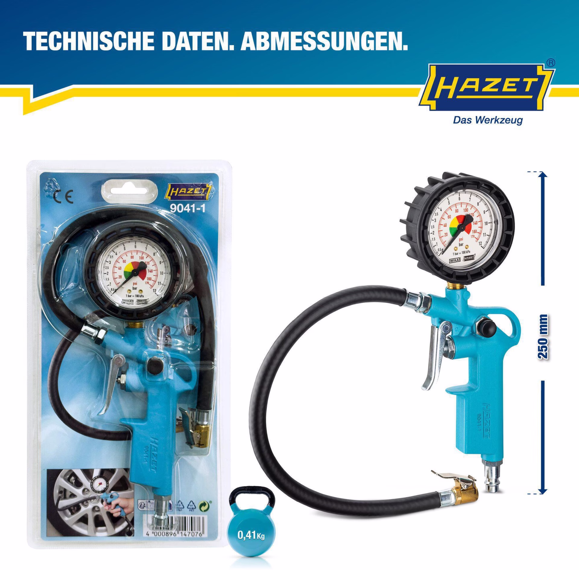 Druckluftreifenfüller 9041-1 ungeeicht,m.Momentstecker
