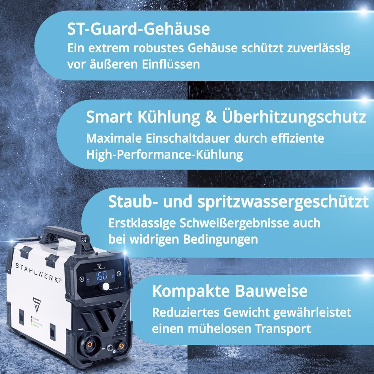 Fülldrahtschweißgerät FLUX 160 ST Digital m.Zub.20-160 A gasg