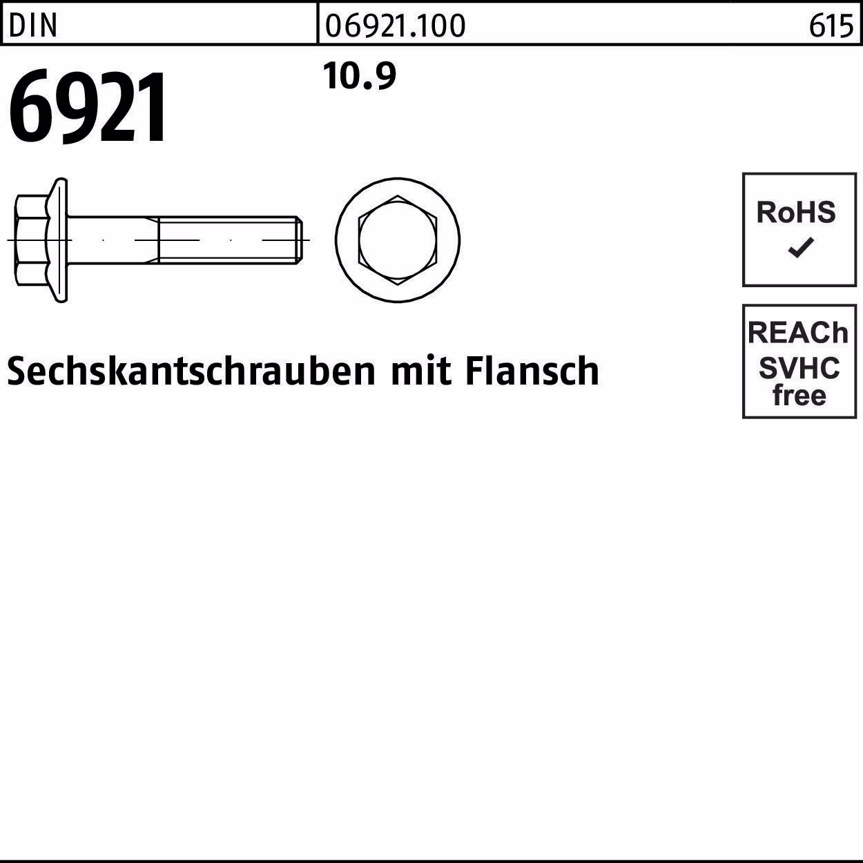 Sechskantschraube DIN 6921 Flansch 10.9