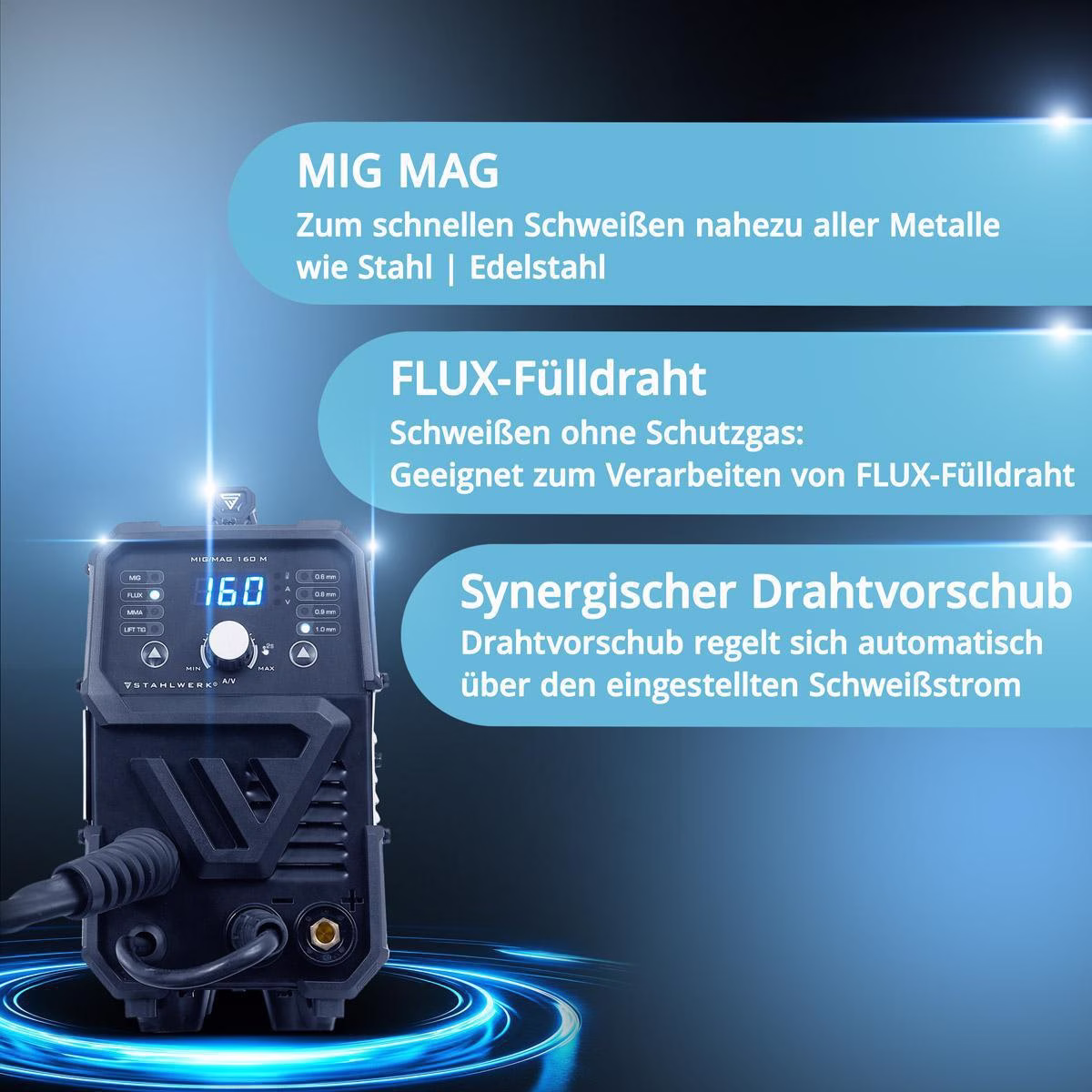 Schutzgasschweißgerät MIG MAG 160 M Einzelgerät m.Zub.2m