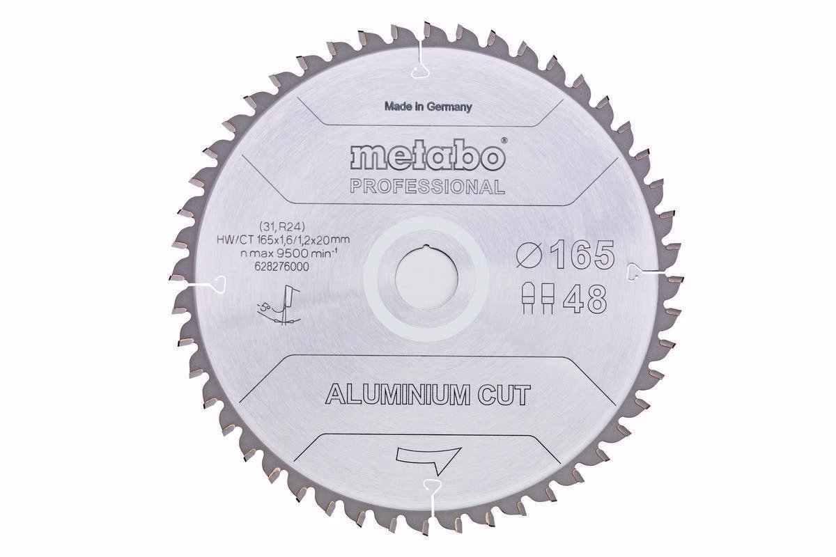 Kreissägeblatt D165xDicke1,2xBohrung20mm FZ/TR Z. 48 Spanwinkel 5Grad