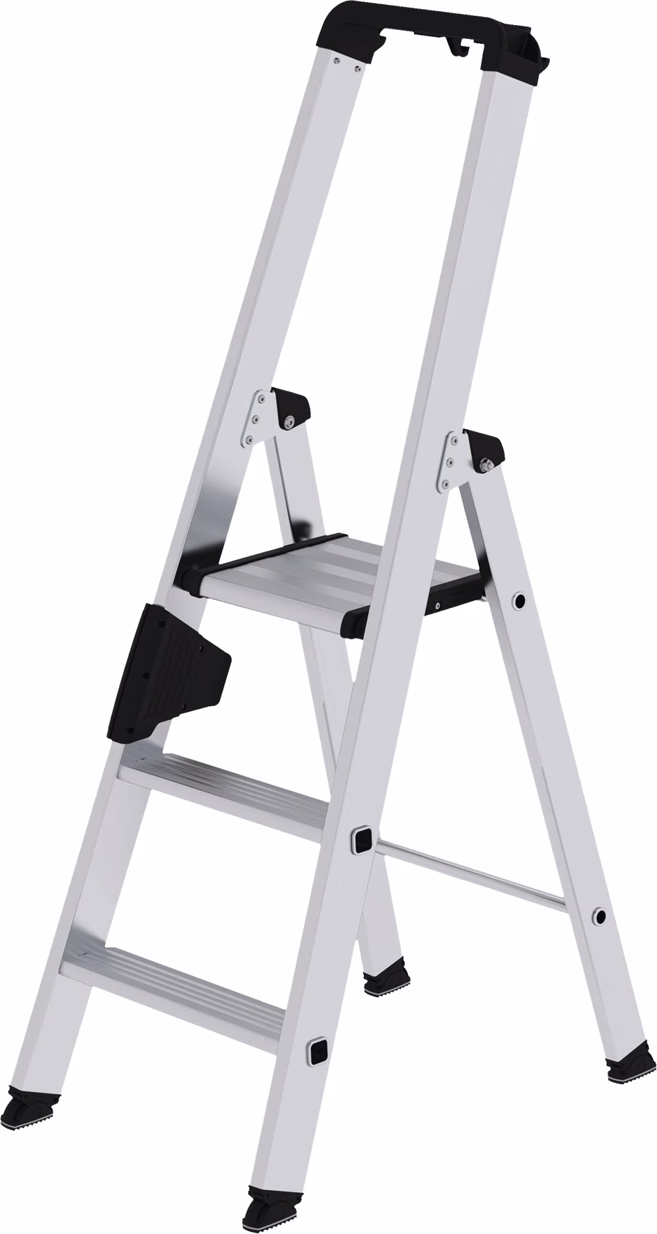 Stufenstehleiter 3 Stufen Alu.Gesamt-H.1340mm m.ergo-pad-Griffzone