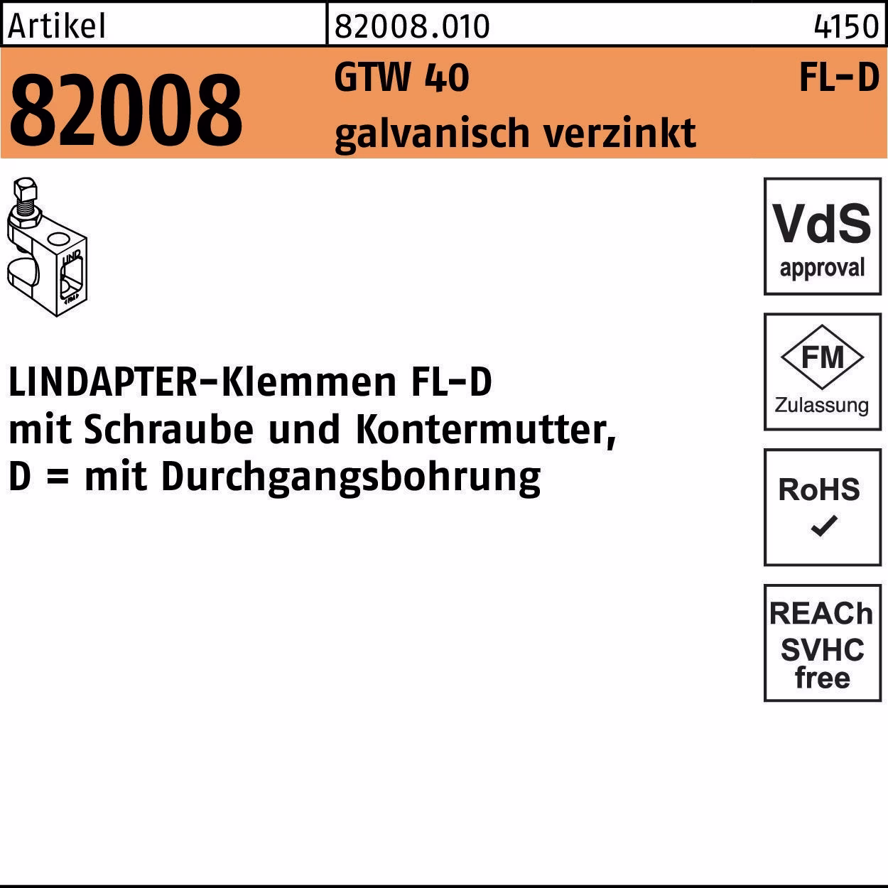 Klemmen R 82008 GTW 40 FL-D FL - D galv.verz. 1
