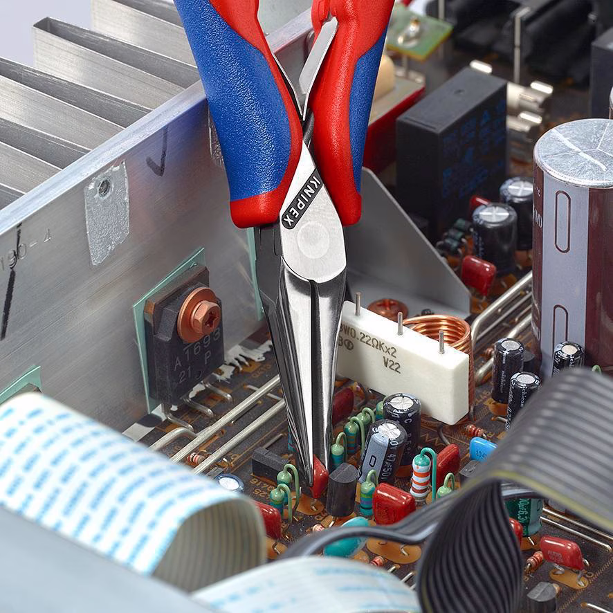 Elektronik-Greifzange Gesamt-L.145mm flachbreite Backen Form 5 Mehrkomp.-Hüllen
