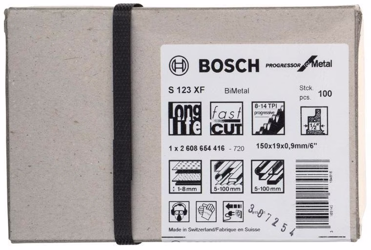 Säbelsägeblatt S 123 XF L.150mm B.19mm TPI 8-14 1,8-3,2mm geschr.,gefr.100er Pk.