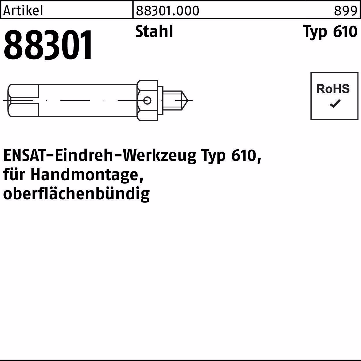 Eindrehwerkzeug R 88301 Typ 610 Stahl 1
