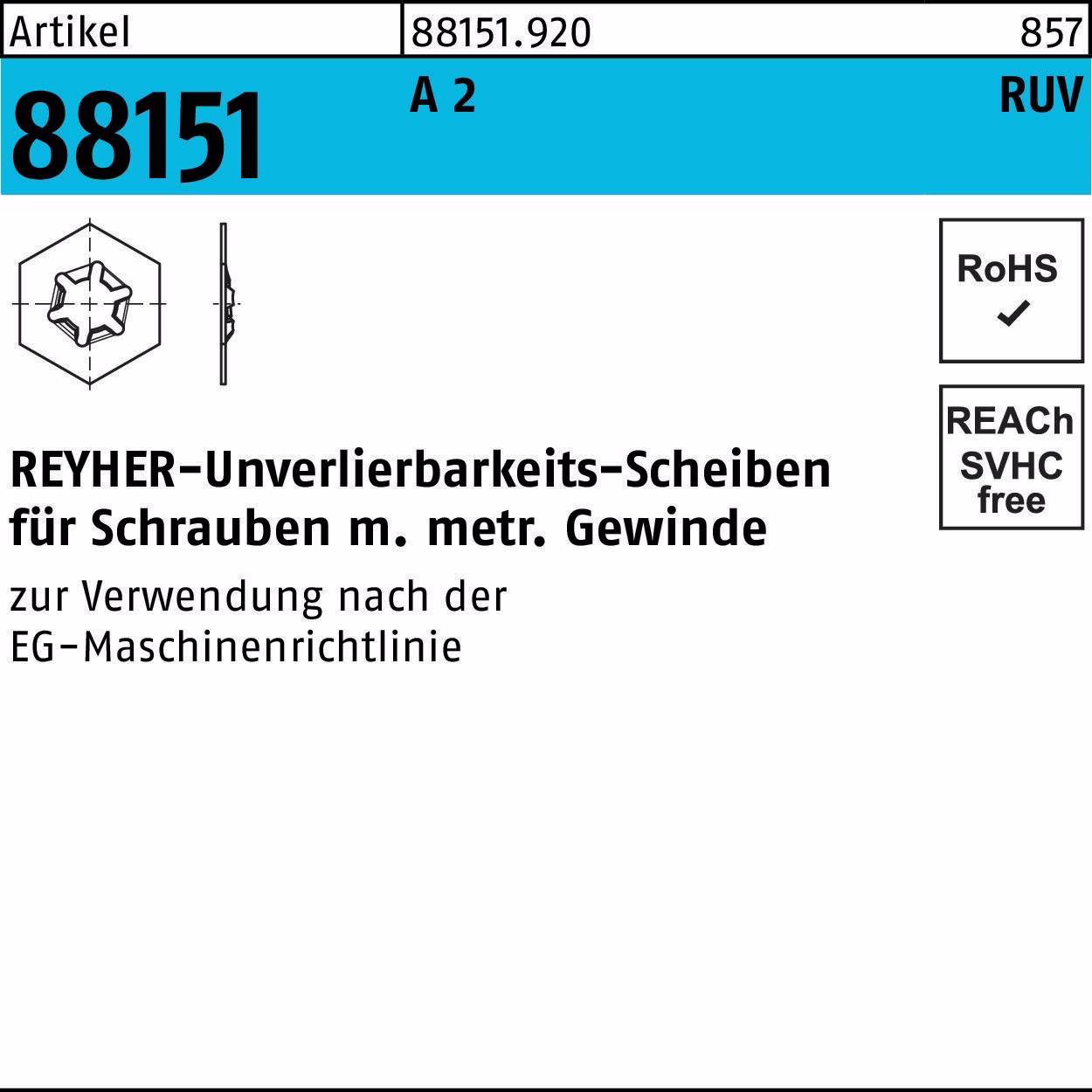 Unverlierbarkeitsscheibe R 88151 2