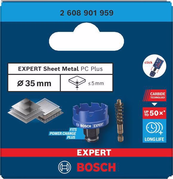 Lochsäge EXPERT Sheet Metal D.35mm Schnitt-T.5mm Power Change Plus