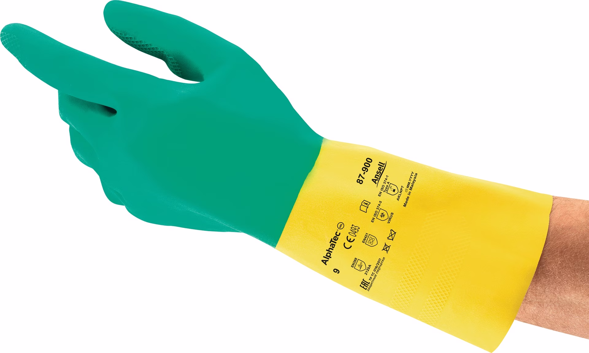 Chemikalienhandschuhe AlphaTec® 87-900 EN 388, EN 374, EN 421 PSA-Kategorie III ANSELL