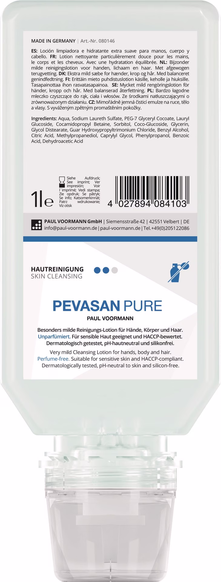 Handreinigung Pevasan PURE 1l ph-hautneutral Softflasche