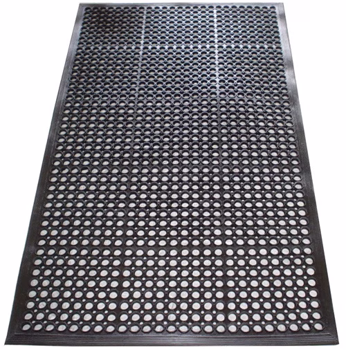 Fußmatte offene Ringe schwarz Gum.L1500xB900xS10mm