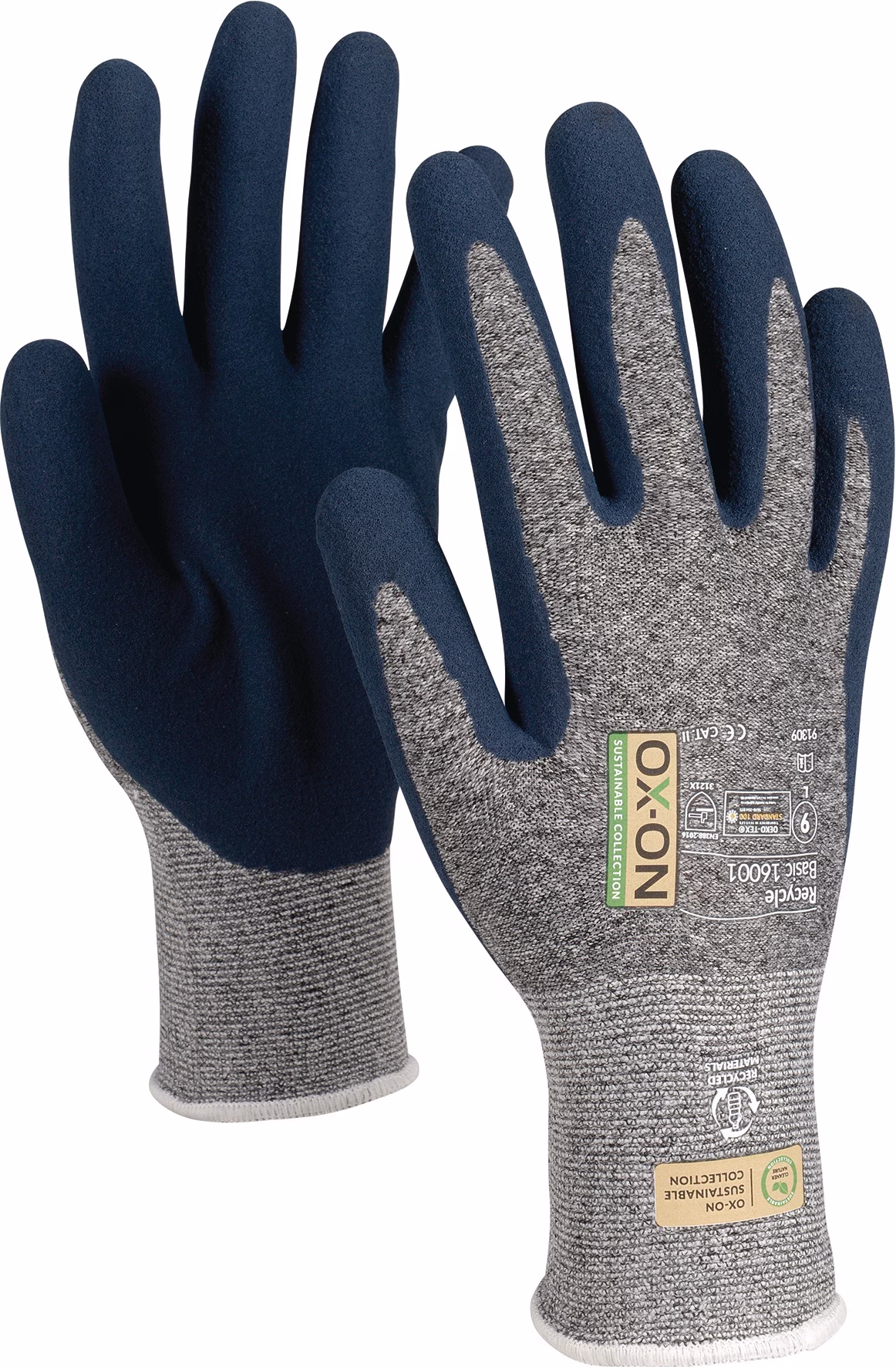 Handschuh Recycle Basic 16001 blau/hellblau EN388 EN420+A1 PSA II