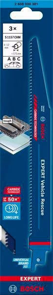 Säbelsägeblatt Expert Automotive Steel L.225mm B.20mm TPI 8 3mm 3 St./Karte
