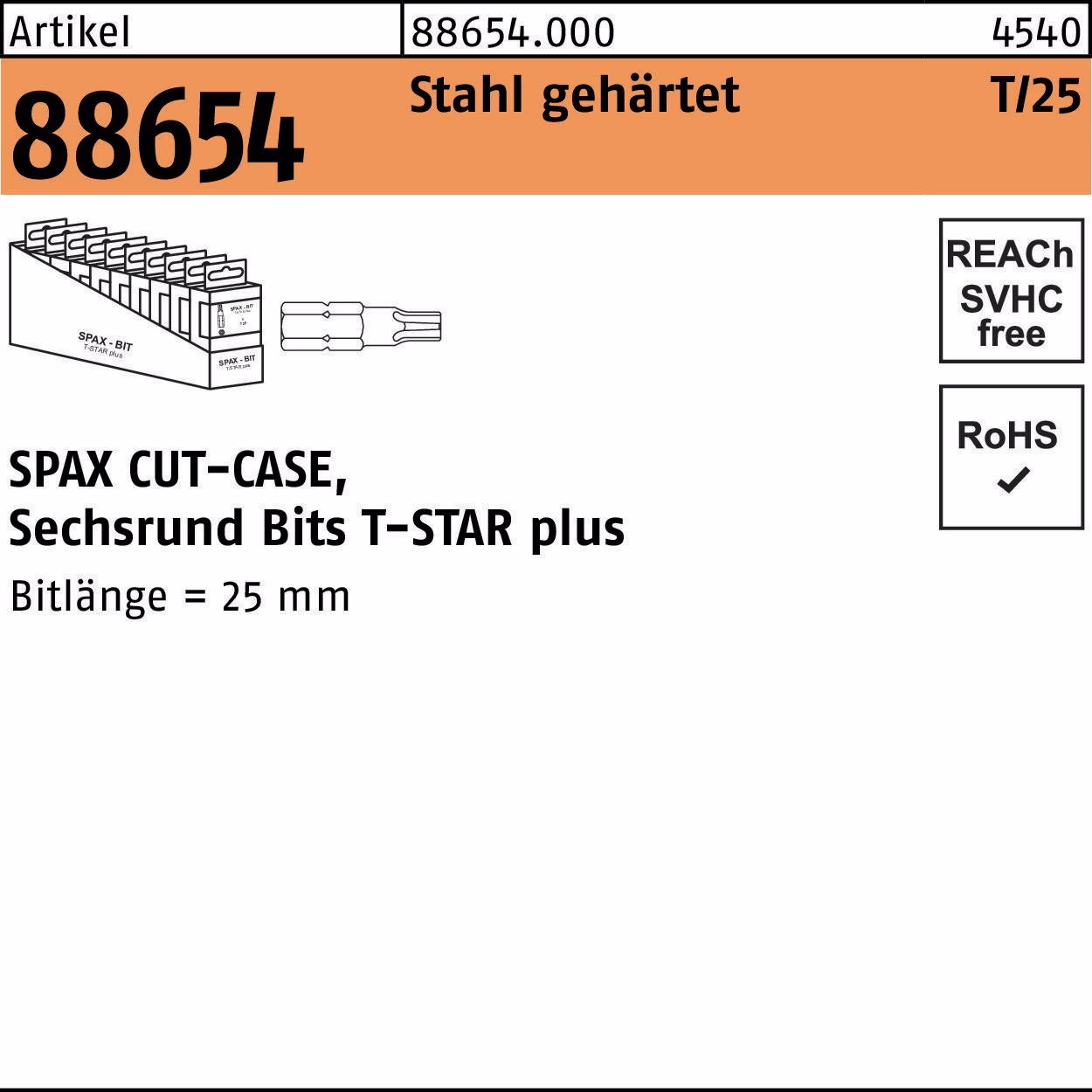 Bit R 88654 T-Star Plus SW T Stahl gehärtet 50