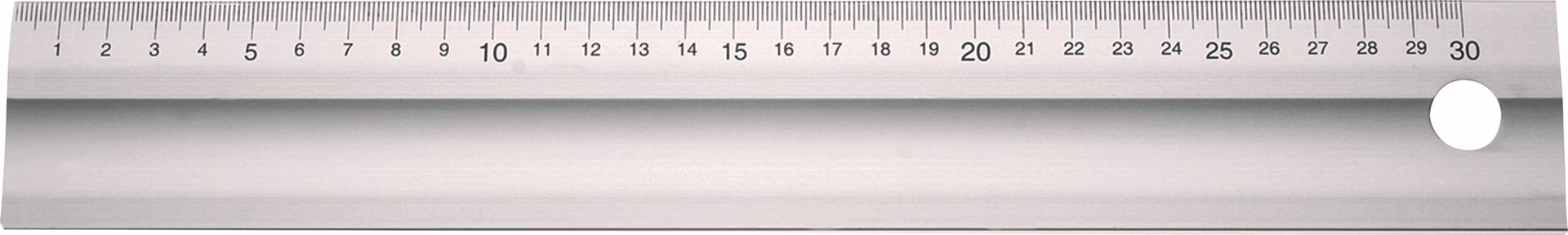 Lineal Aluminium mit Griffmulde Querschnitt 50 x 5 mm TECWERK