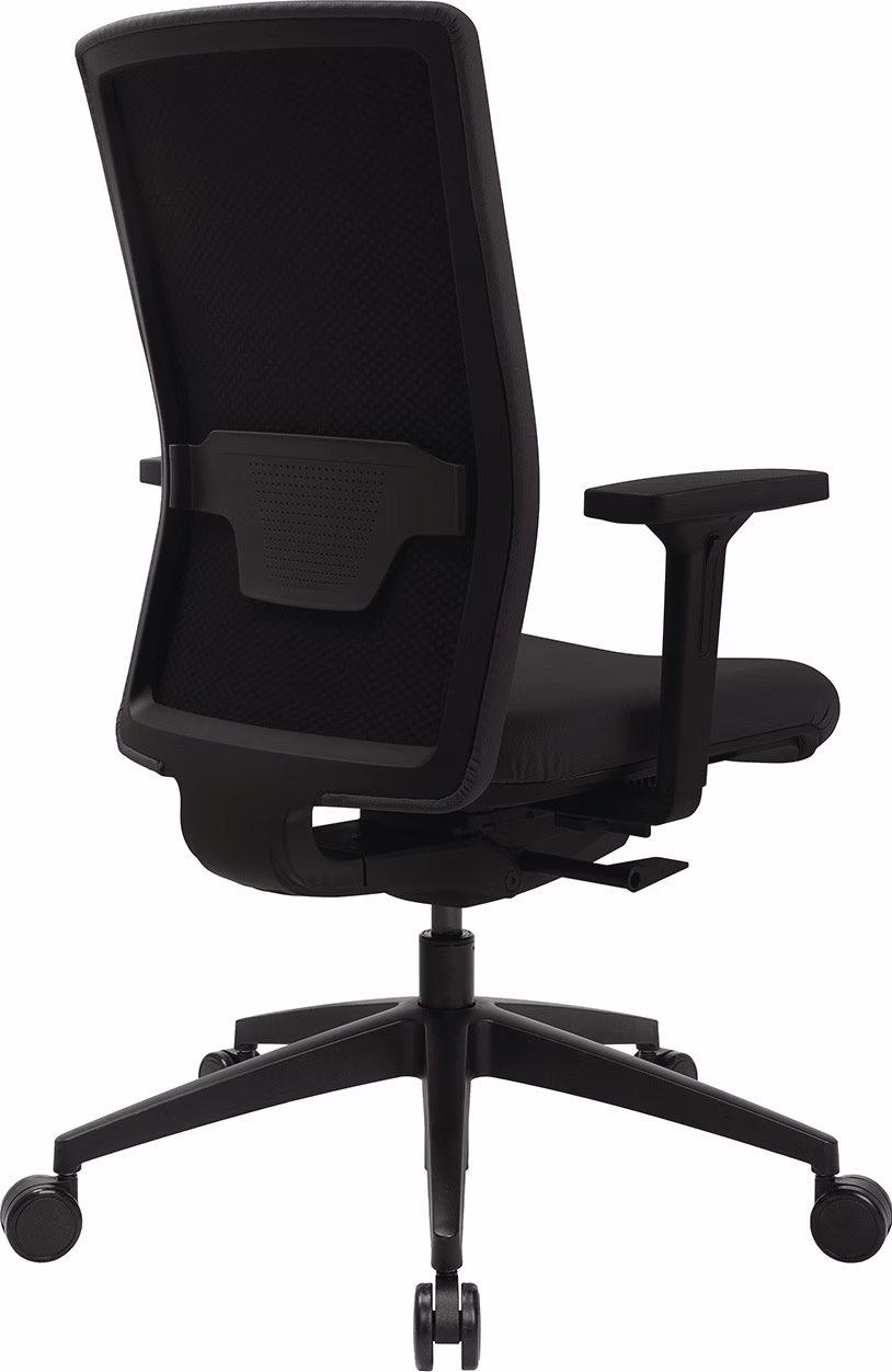 Bürodrehstuhl Synchr.-M.schwarz 450-570mm m.Lehnen Trgf.110kg