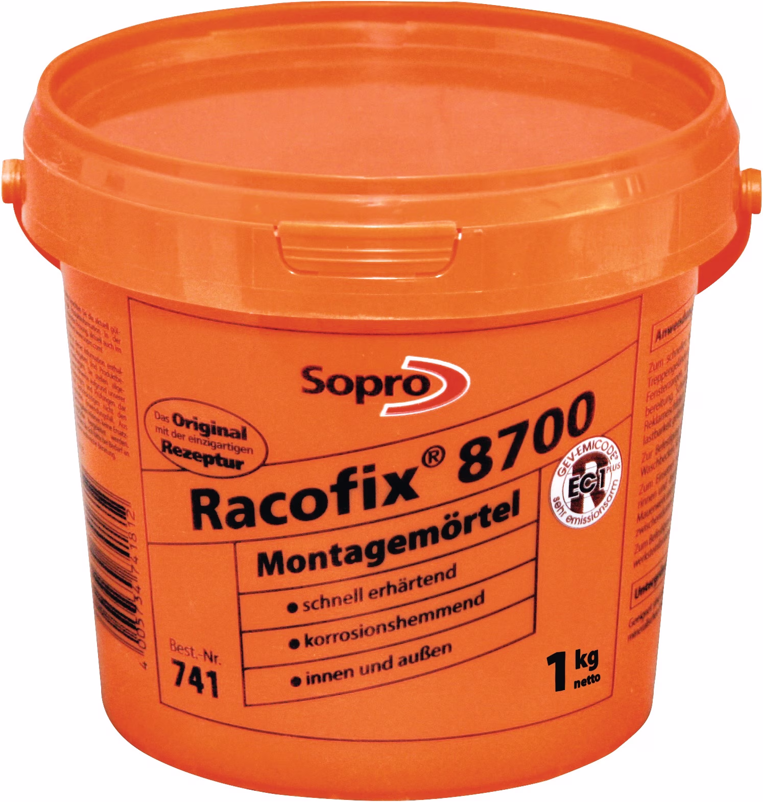 Montagemörtel Racofix® 8700 1:3 Raumteile (Wasser/Mörtel) 1kg Eimer