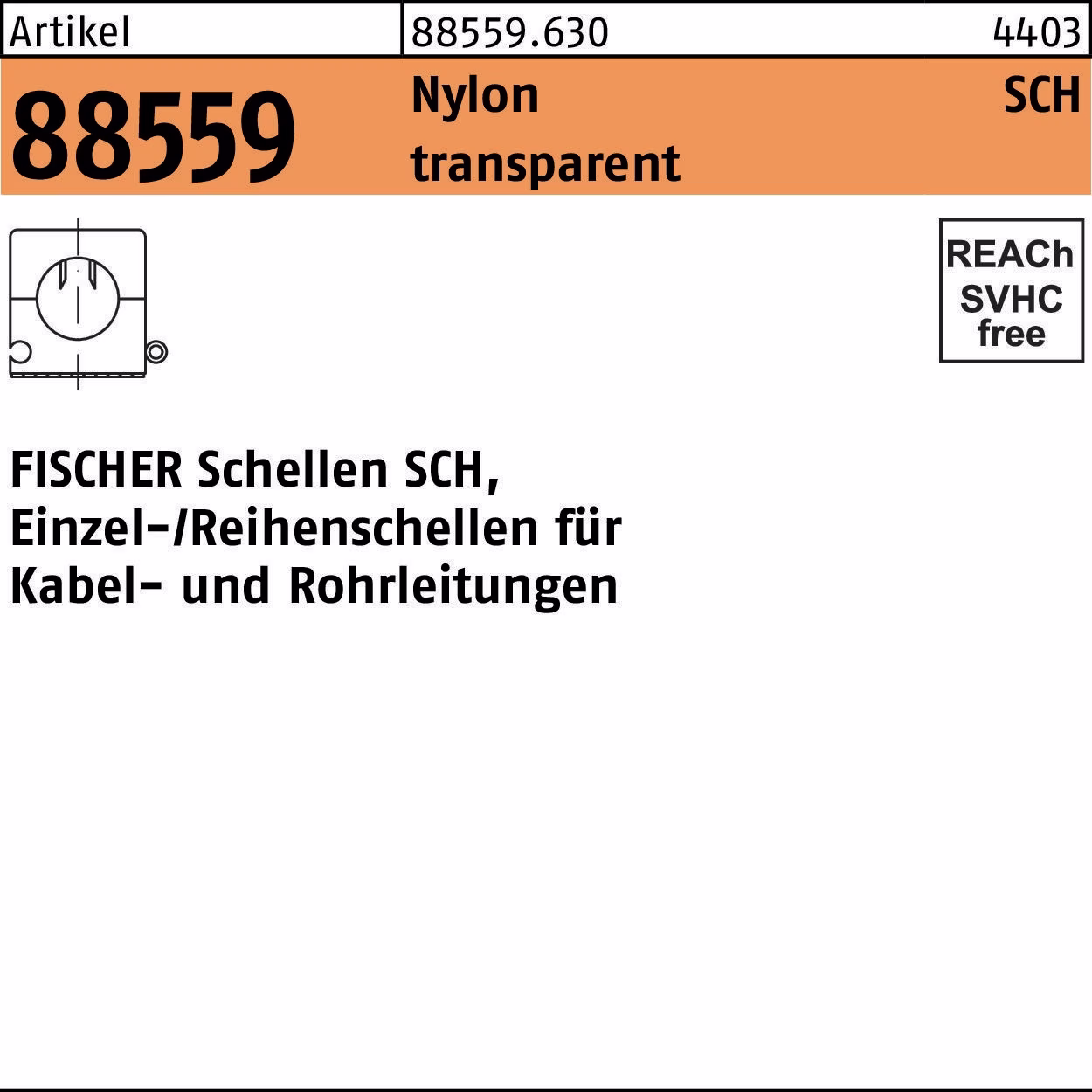 Schelle R 88558 SCH 1216 Nylon weiß/transparent 50 Stück