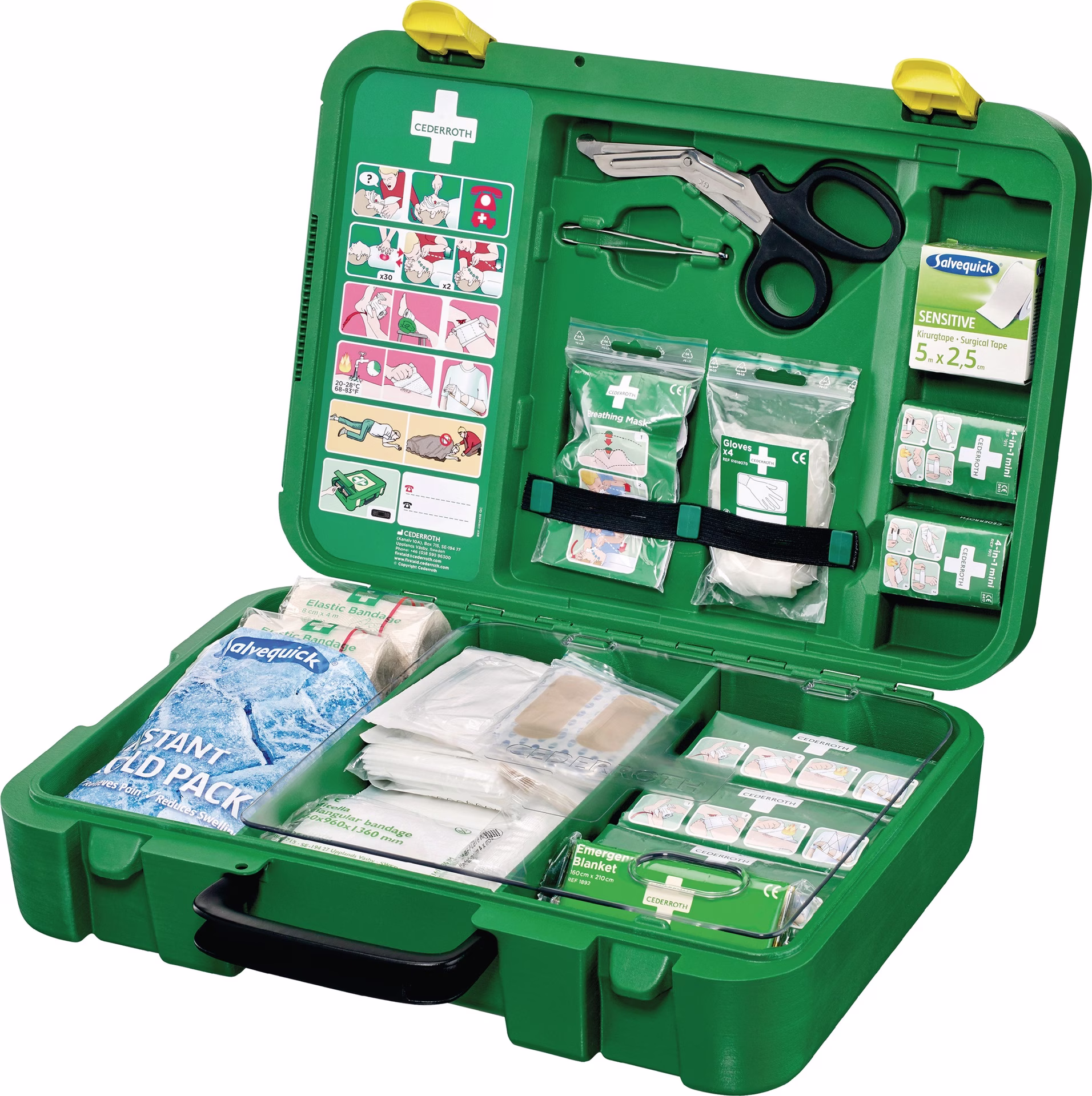 Erste Hilfe Koffer First-Aid-Kits B300xH420xT118ca.mm grün
