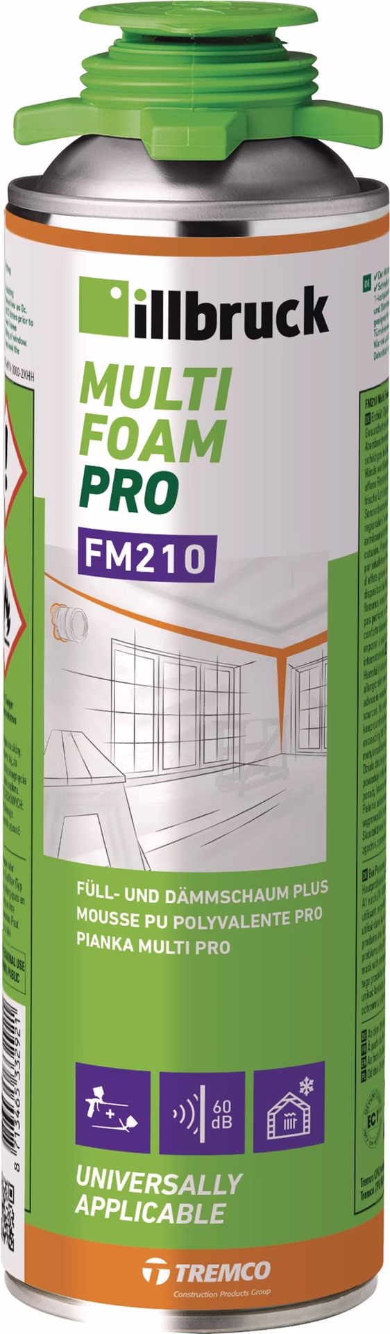 1K-Fenster-/Fassadenschaum FM210 500ml B2 grün Dose
