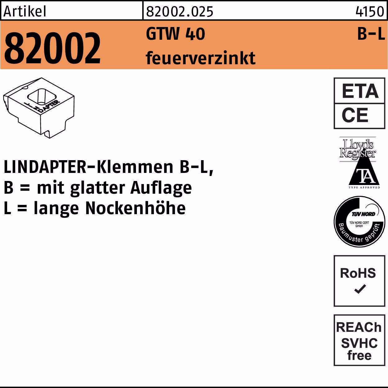 Klemmen R 82002 GTW 40 LM 24/16,0 feuerverz. 1 Stück