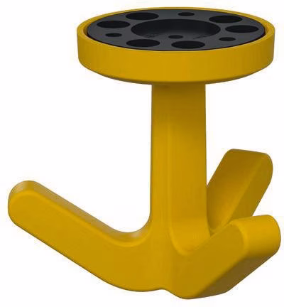Dreifachhaken Ser.477 matt,elastisch 18 senfgelb H.69mm D.51mm