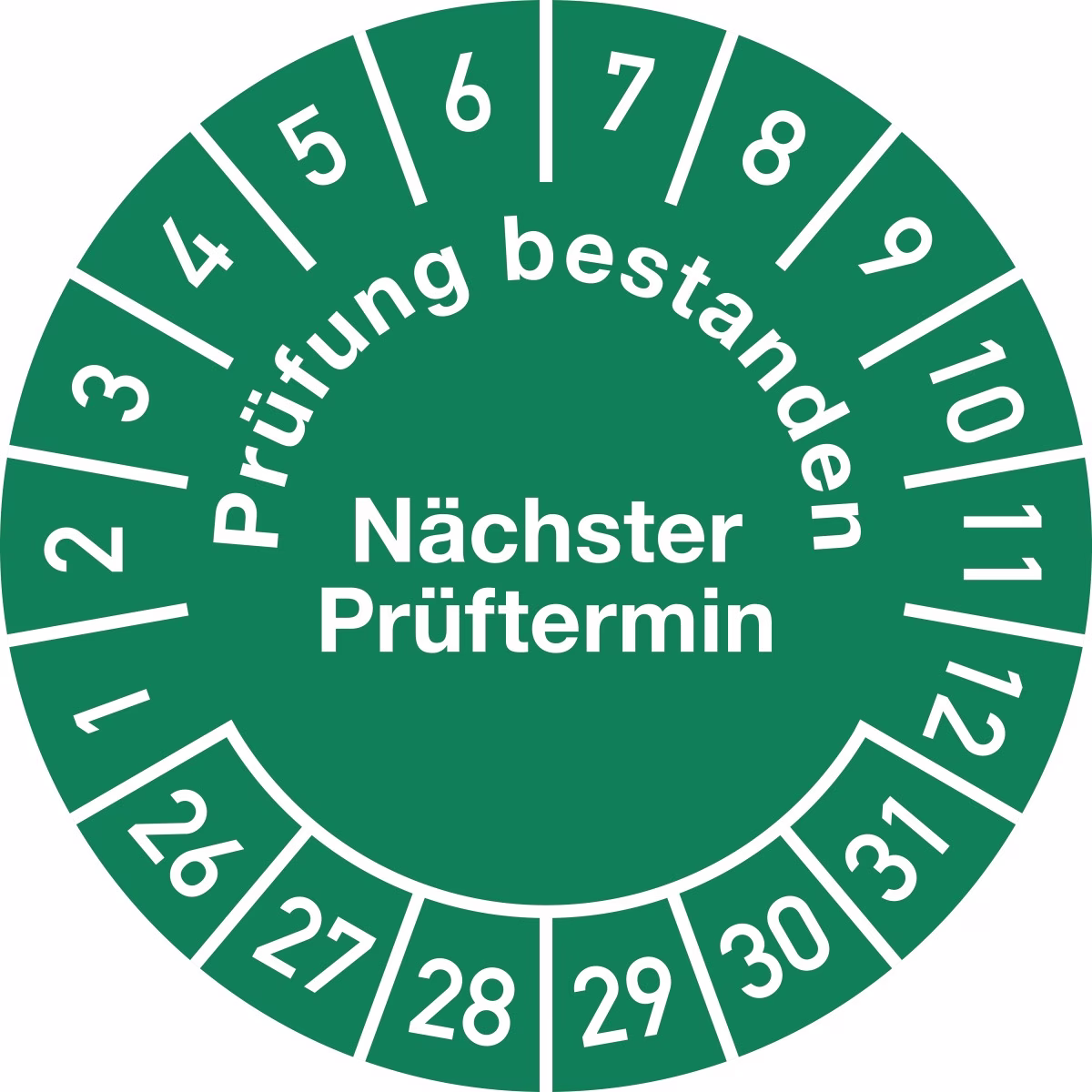 Mehrjahresprüfplakette D.30mm Prüfung bestanden Folie Btl.a 100
