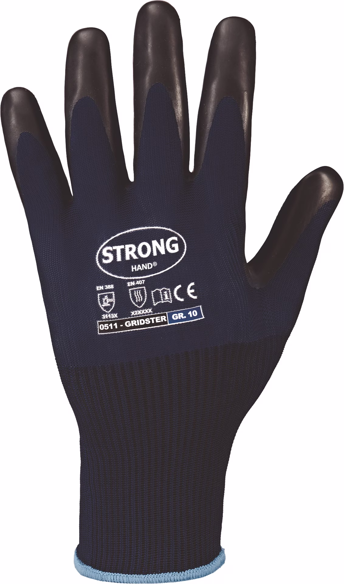 Handschuhe GRIDSTER dunkelblau/schwarz EN 388,EN 407 PSA II