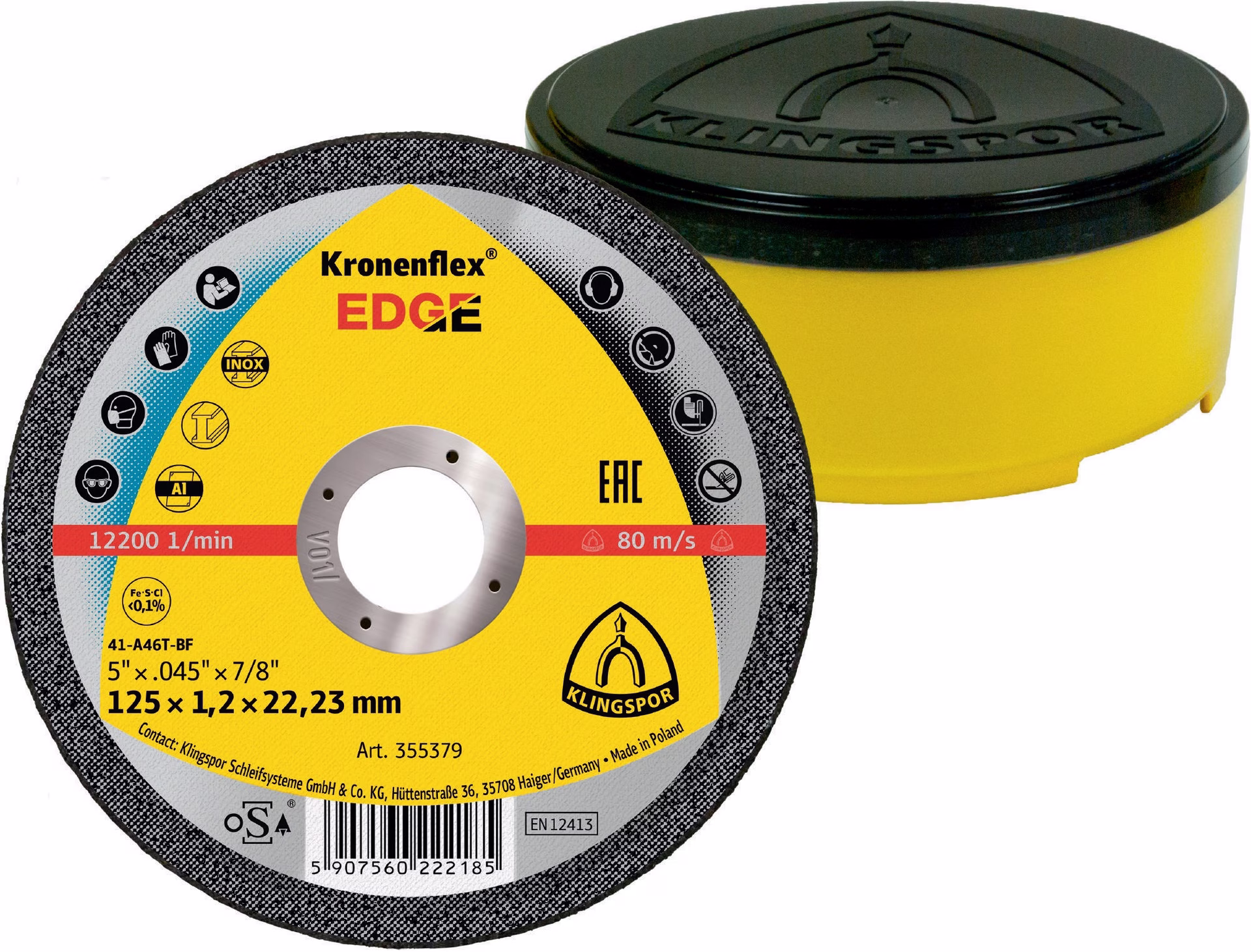 Trennscheibe EDGE INOX Bohrung 22,23 mm KLINGSPOR