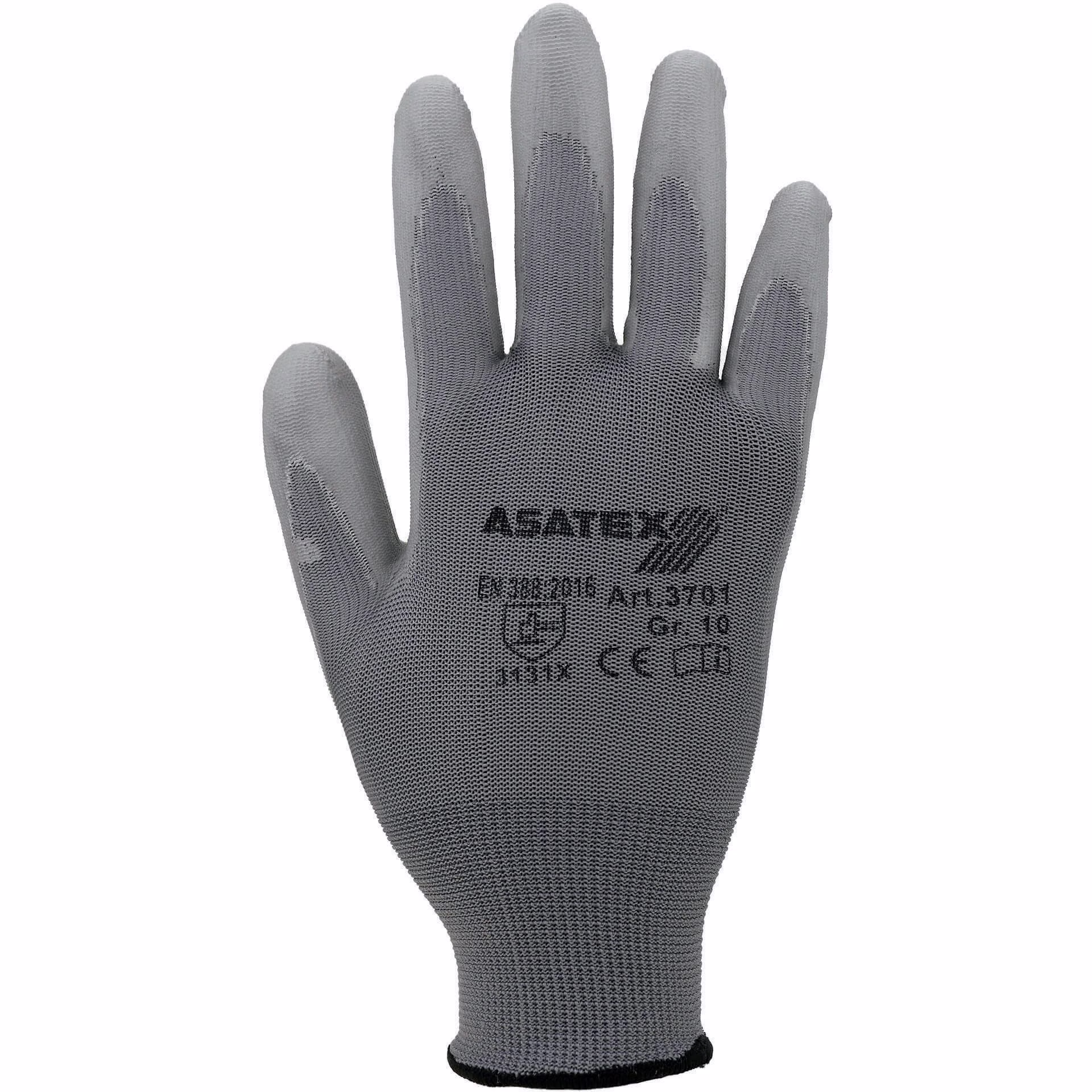 Handschuhe Gr.9 grau EN 388 PSA II Nyl.m.PU