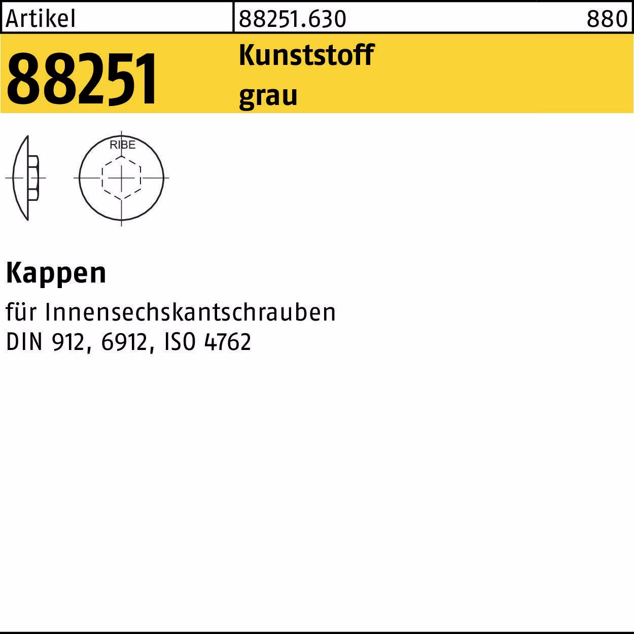 Kappe R 88251 f.Innen-6kt Ku. grau