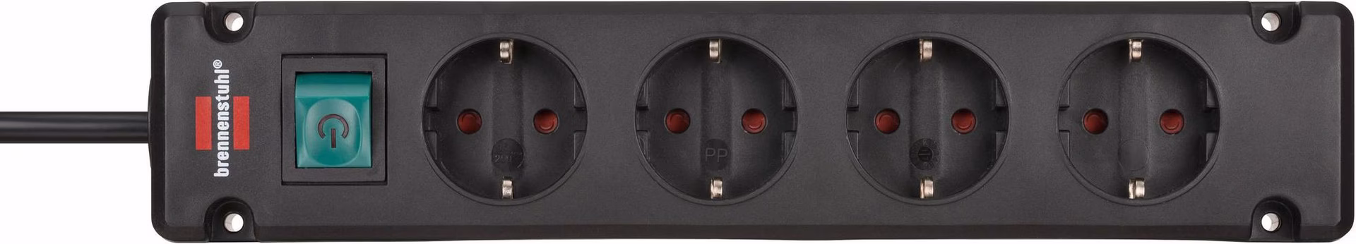 Steckdosenleiste Bremounta 16 A 230V schwarz Steckd.4 1,5m H05VV-F 1,5mm²