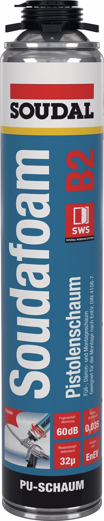 1K-Pistolenschaum SOUDAFOAM-GUN 750 ml B2 champagner o.Einw.-Handsch.Dose