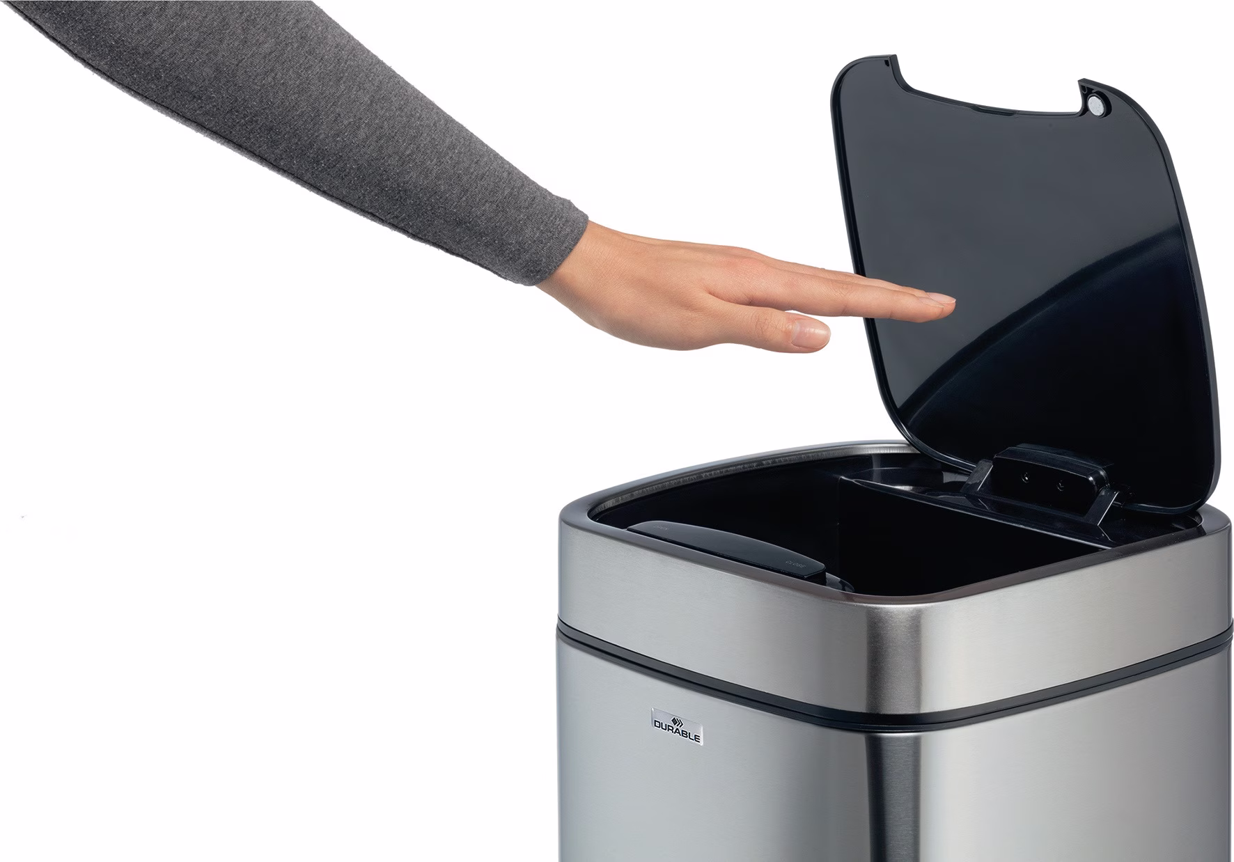 Abfallsammler NO TOUCH 12L 12l H430mm VA/Ku.metallic silber