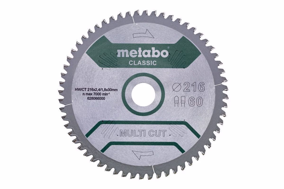 Kreissägeblatt multi cut classic D216xDicke 2,4xBohrung30mm Z.60 HW/CT FZ/TZ